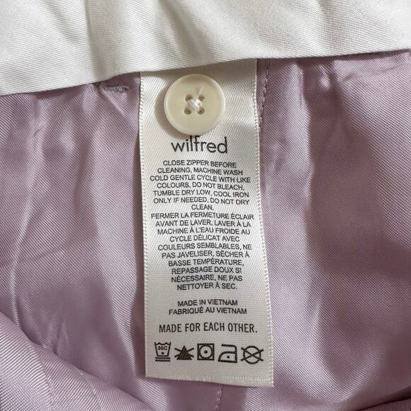 WILFRED Aritzia The Effortless Pant Size 2 Pale Lavender Wide Leg Pleated Career - Picture 10 of 11